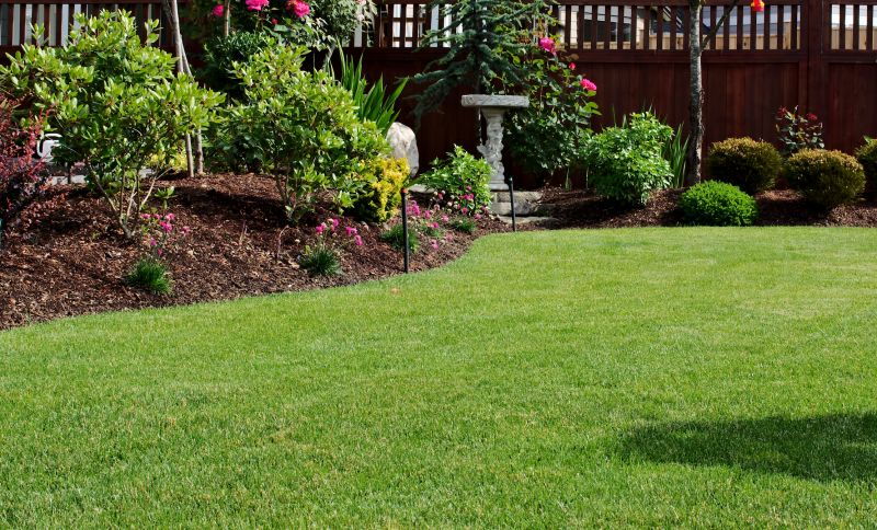 Lawn and Shrubs with Mulch